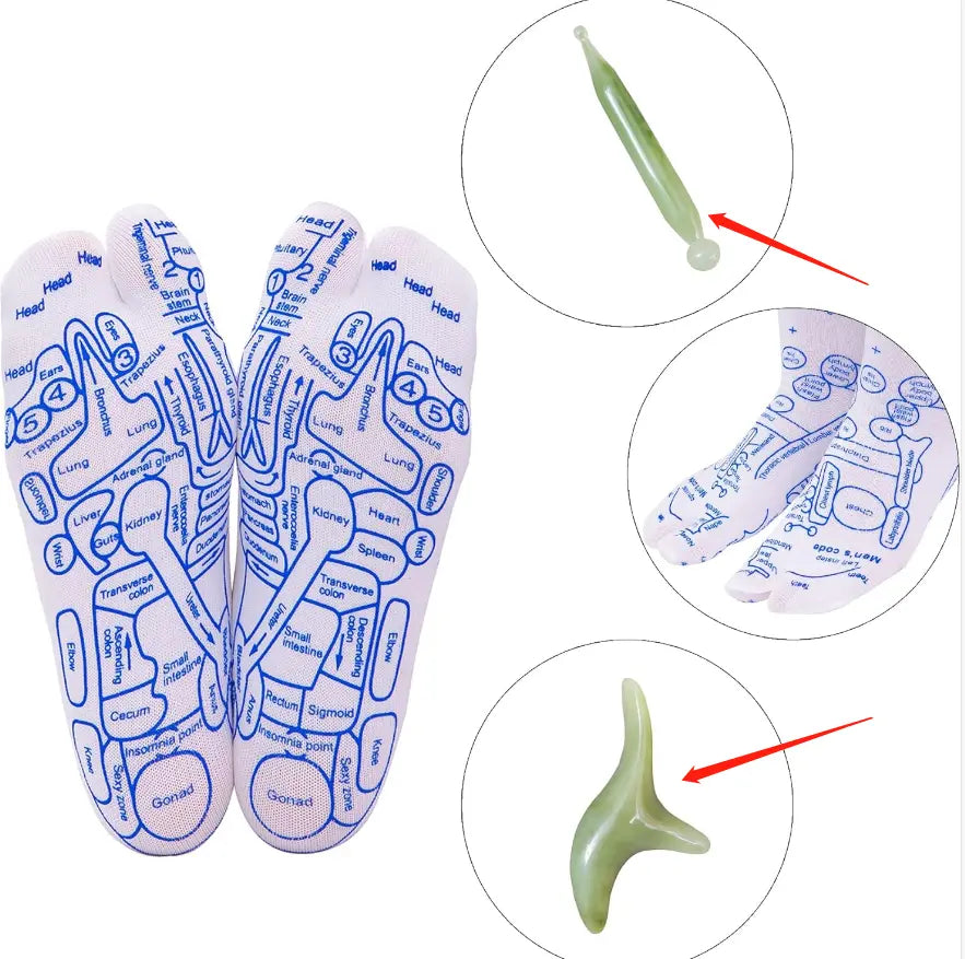 Reflexology Socks With Trigger Point Massage Tool