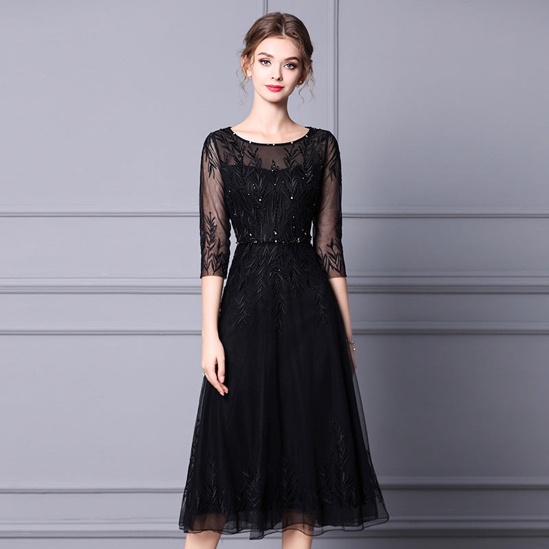 Beaded Embroidery Medium Length Formal Occasion Dress Skirt™