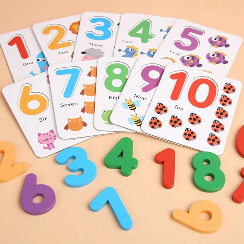 1 Set Wooden Number Alphabet Learning Cards™